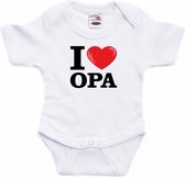 Wit I love Opa rompertje baby - Babykleding 80 (9-12 maanden)
