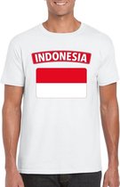 T-shirt met Indonesische vlag wit heren L