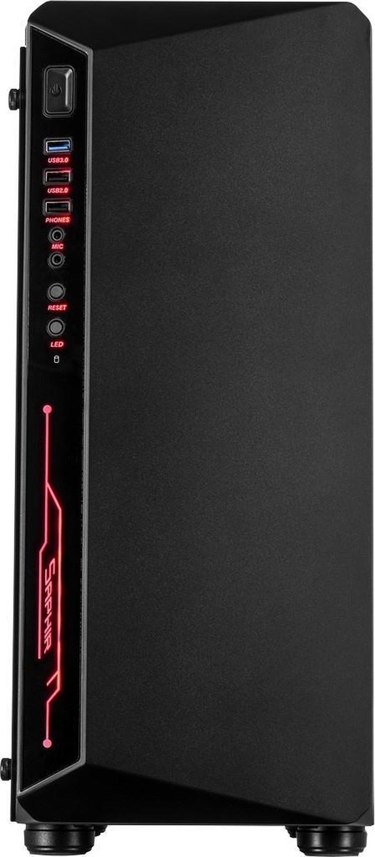 Inter-Tech C-3 Saphir 2x USB-A 2.0, USB-A 3.2 (5 Gbit/s), 2x Audio, Window-kit