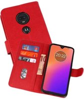 Motorola Moto G7 Hoesje Kaarthouder Book Case Telefoonhoesje Rood