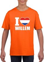 Oranje I love Willem shirt kinderen M (134-140)