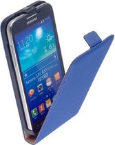 LELYCASE Flip Case Lederen Hoesje Samsung Galaxy Core Advance i8580 Blauw