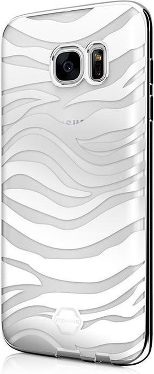Itskins Samsung Galaxy S7 Edge Krom Gel Zebra Silver