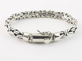 Zware zilveren armband met koningsschakel en kliksluiting - pols 20 cm