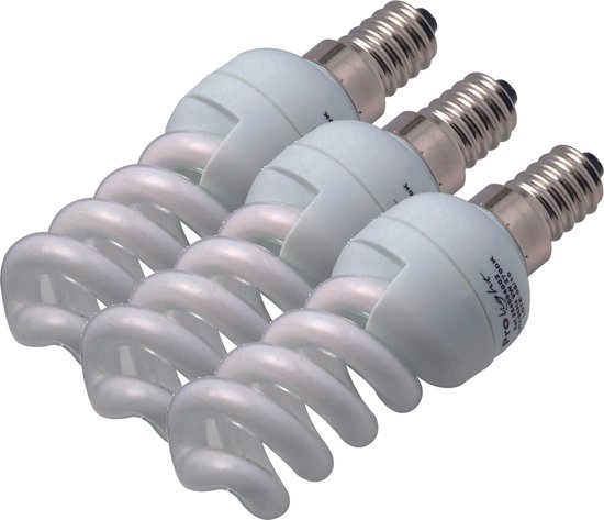 PROLIGHT spaarlamp spiraal - 3 stuks - E14 - 230V - 9W - warm wit | bol.com
