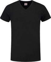 Tricorp T-shirt V-hals fitted - Casual - 101005 - Zwart - maat XXL