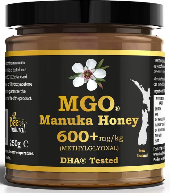 behandeling Samenpersen Verkeersopstopping MANUKA HONING MGO® 600+ 250g / T.h.t. 31-01-2025 / BEE NATURAL MANUKAHONING  IN EEN... | bol.com