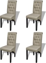 Eetkamerstoelen antieke stijl beige 4 st