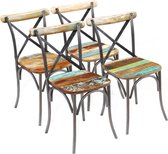 Eetkamerstoelen 51x52x84 cm massief gerecycled hout 4 st