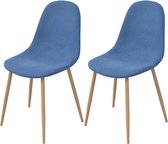 Eetkamerstoelen 2 stuks stof blauw