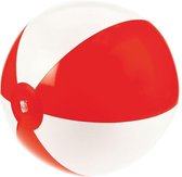 Benza Opblaasbare Strandbal Rood/Wit 50 cm