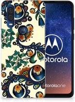 Coque pour Motorola One Vision Protection Housse Barok Fleur