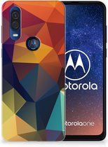 TPU Hoesje Motorola One Vision Polygon Color