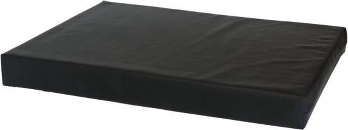 Losse hoes matras/orthopedisch hondenbed leatherlook zwart maat 150x100x10 cm