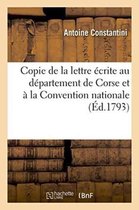 Copie de La Lettre Ecrite Au Departement de Corse Et a la Convention Nationale