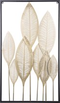 Pt, (Present Time) Leaves - Muurdecoratie - IJzer - 80 x 44 x 1,5 cm - Goud