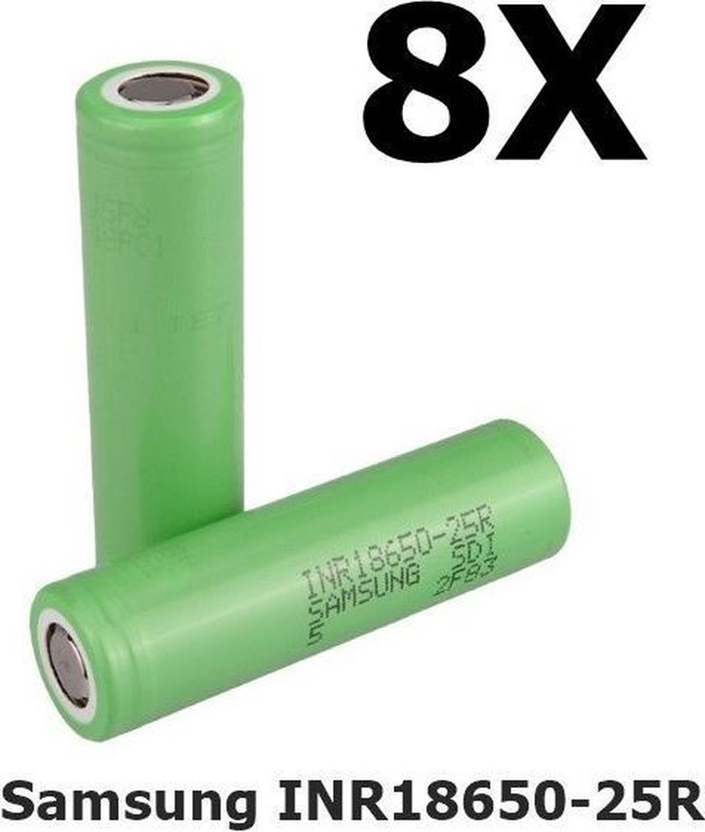 8 Stuks Flat Top Samsung INR18650-25R 20A