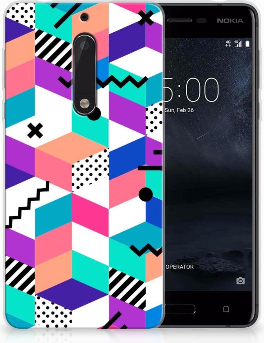Nokia 5 TPU Hoesje Blokken Kleurrijk