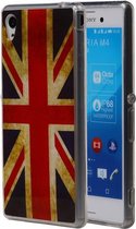 Britse Vlag TPU Cover Case voor Sony Xperia M4 Aqua Cover