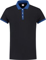 Tricorp Poloshirt bi-color fitted - Casual - 201002 - Navy-Royalblauw - maat XXXL