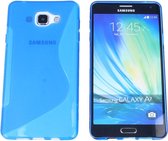 Samsung Galaxy A7 2016 (A710) S Line Gel Silicone Case Hoesje Transparant Blauw Blue