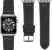 Frans Top kwaliteit "sports" Apple watch horlogebandje Zwart (38mm) zilveren adapter