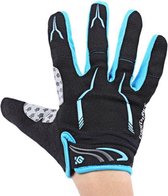 CoolChange fiets- en outdoorhandschoenen - Fiets Gloves - Klitterband Sluiting - Schok Absorberend - Maat XXL - Palm breedte 10 - 11 cm - Blauw/Zwart