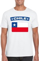 T-shirt met Chileense vlag wit heren M