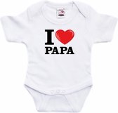 Wit I love Papa rompertje baby - Babykleding 80 (9-12 maanden)