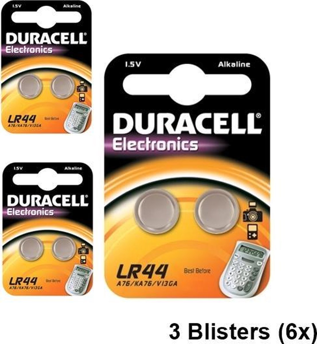 3 Blisters (6 stuks) - Duracell G13 / LR44 / A76 knoopcel
