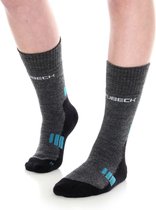 Brubeck Trekking Light - Wandelsokken met Merino Wol - Dames - Maat 36-38 - Grafiet/Turquoise