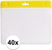 40x Badgehouder geel 11,5 x 9,5 cm