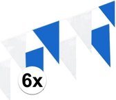 6x Vlaggenlijnen blauw/wit - 10 meter - slingers