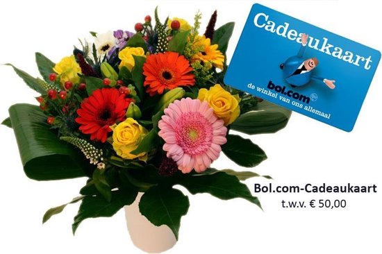 Boeket Bloemen Rio met Bol.com Cadeaukaart t.w.v. € 50,00 | bol.com