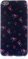 TPU Softcase iPhone 6(s) plus - Bloemen Blauw / Roze