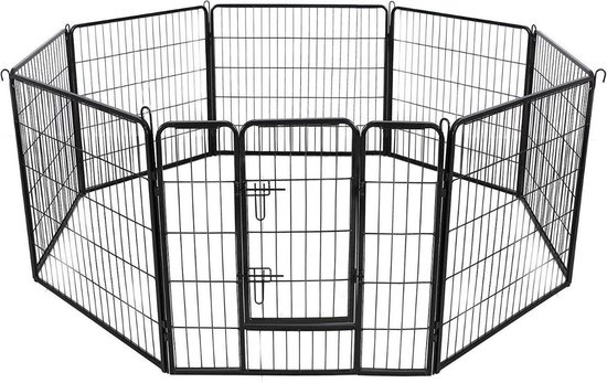 Puppyren Zwart 4 panelen 82x82x66 cm Puppyren Zwart 4 panelen 82x82x66 cm