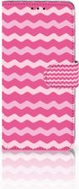 Huawei P30 Pro Uniek Boekhoesje Waves Pink
