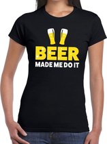 Oktoberfest Beer made me do it  bier/drank fun t-shirt zwart voor dames XL