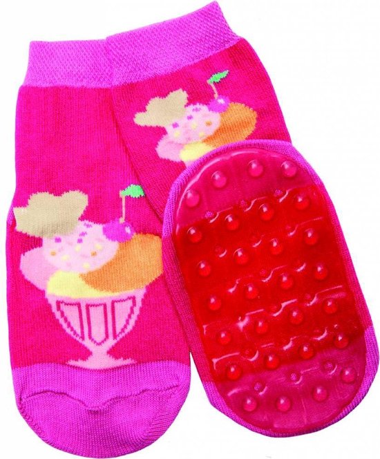 anti-slip sokken Stoppi fuchsia ijsje Maat: 18-19