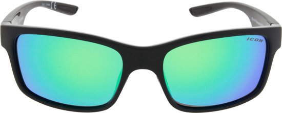 ICON Sport Zonnebril STORM - Zwart montuur - Groen / blauw spiegelende glazen - GEPOLARISEERD (p)