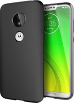 Epicmobile - Motorola Moto G7 Power Matte zwart silicone hoesje - Soft TPU - zwart