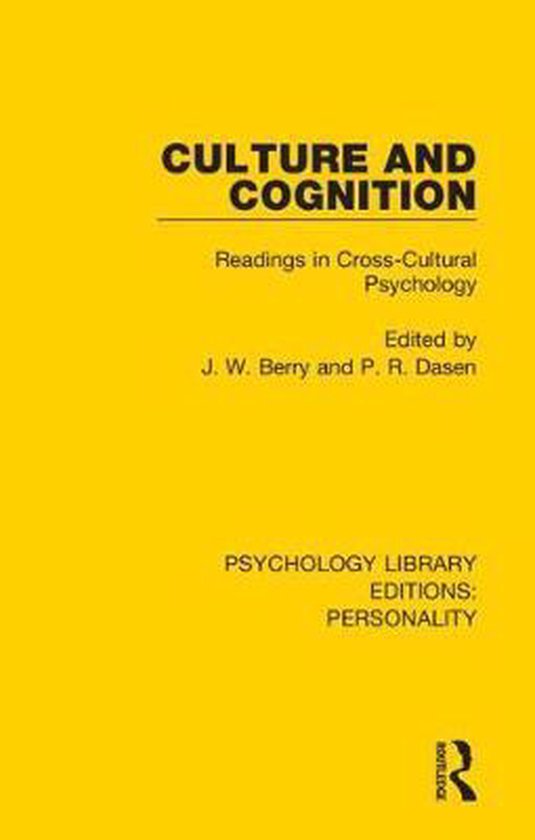Psychology Library Editions: Personality- Culture and Cognit ... - cover