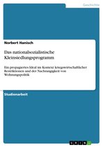 Boek cover Das nationalsozialistische Kleinsiedlungsprogramm van Norbert Hanisch