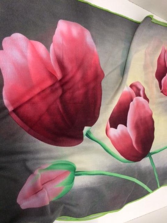 voormalig Andere plaatsen calorie Tulpen sjaal roze/grijs/zwart | bol.com