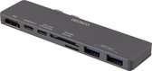 DELTACO USBC-1290 Dual USB-C Dock voor MacBook Pro 2016 - Thunderbolt 3, 100W USB-C PD, 4K HDMI