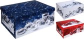 Blauwe kerstballen/kerstversiering opbergbox 49 cm