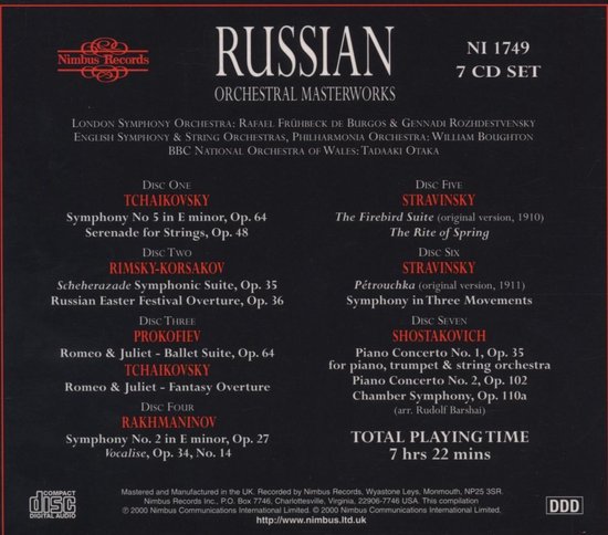 Various Artists - Russian Orchestral Masterworks (7 CD), various ...