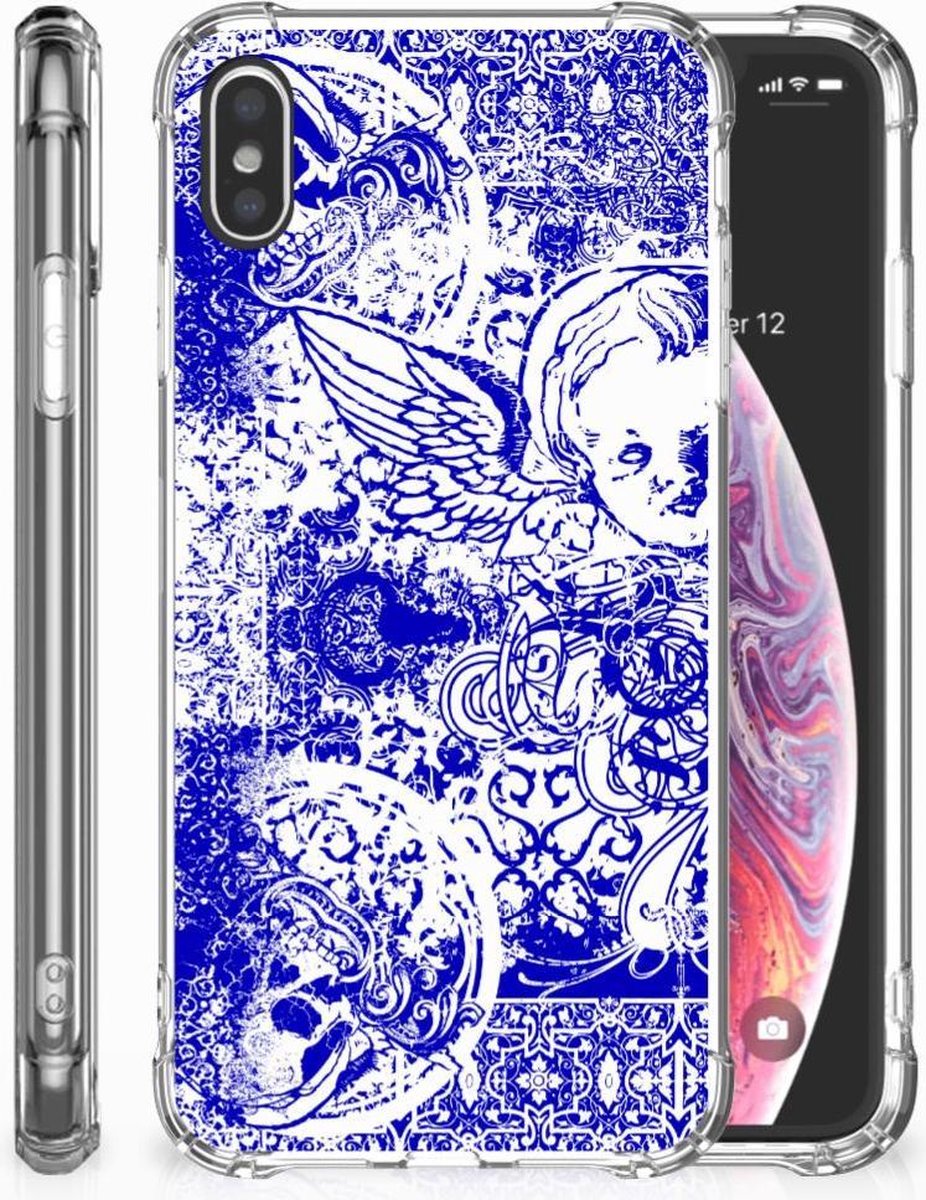 Extreme Case Apple iPhone Xs Max Angel Skull Blauw