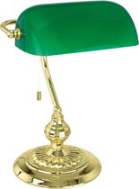 EGLO Banker Tafellamp - E27 - 39 cm - Geelkoper/Groen