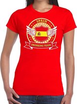 Rood Spain drinking team t-shirt dames XL